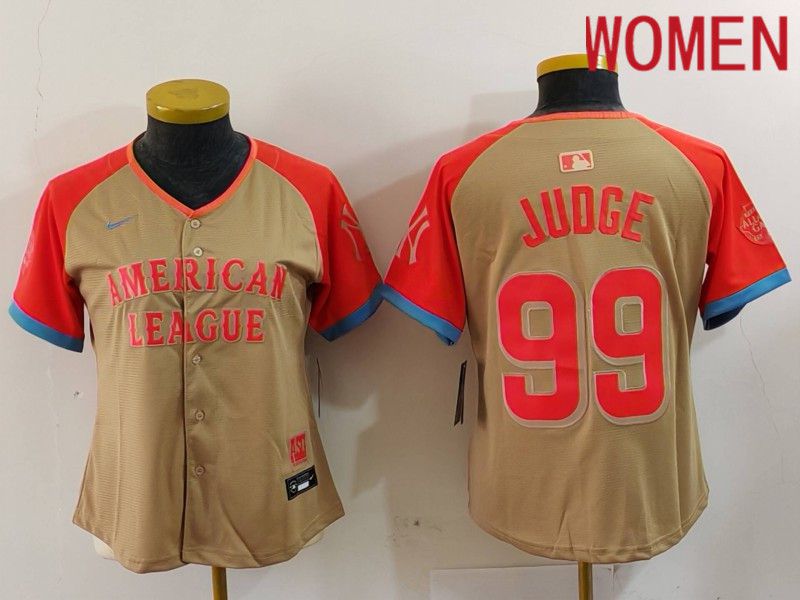 Women New York Yankees #99 Judge Orange All star 2024 Nike MLB Jersey style 1->women mlb jersey->Women Jersey